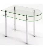 Glass dining table D-10-1 with tempered glass and chrome legs order